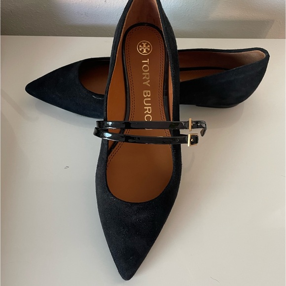 Tory Burch Black Suede Flats, Size 6.5 NWTS - Picture 5 of 5